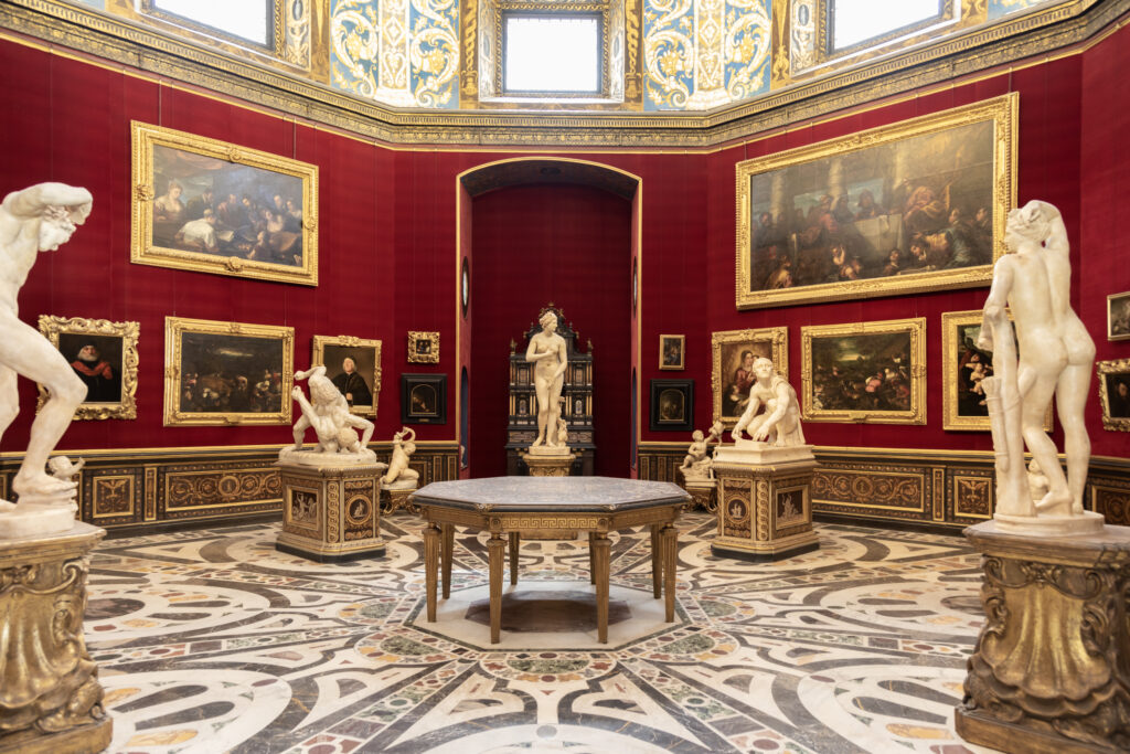 florence italy circa august 2021 tribuna room was first nucleus uffizi gallery